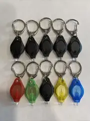 Mini LED KeychainFlashlight Key Ring Light Bright Torch Outdoor Hiking 10Pcs