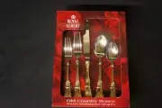 20 Pcs New in Box, Royal Albert Stainless Old Country Rose Gold Accents Spoons