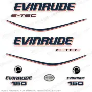 Fits Evinrude 150hp E-Tec Outboard Decals - Engine Stickrs 2004-2008