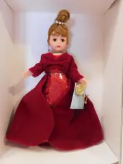 NEW! MADAME ALEXANDER CISSETTE DOLL RED SEQUIN 19974 VELVET GOWN 9", ORIG BOX