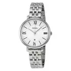 NEW FOSSIL JACQUELINE SILVER TONE,S/STEEL,WHITE DIAL BRACELET WATCH ES3433