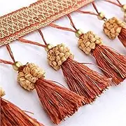 Tassel Fringe Trim, 5 Meters Curtain Edging Trim Trimming Ribbon Sewing Garments Tablecloth DIY Decor(Red Coffee)