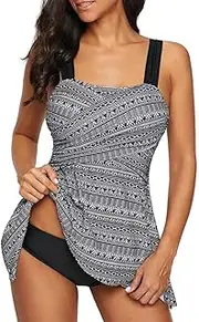 Push Up Swimwear Two Piece Large Size Swimsuit Female Floral Bathing Suit Female Beach Dress Plus Size Cross Ruffle Skirt