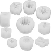 HOODANCOS 10Pcs Flexible Silicone Candle Molds for DIY Crafts Succulent Shaped Candle Making Molds Easy Release Soap and Ice Cubes