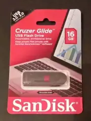 2013 16 GB SCAN DISK Cruzer Glide USB 2.0/3.0 Flash Drive Secure Access New