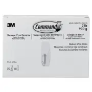 Command General Purpose Hooks Metal White 2 lb Cap 35 Hooks and 40 Strips/Pack