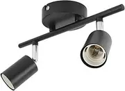 Ceiling Track Lighting Fixture, 2 Light Track Heads Adjustable Track Heads Ceiling Spot Lights Fixtures Iron Decorative Lamp for Kitchen, Bedroom, Cafe, Restaurant and Office