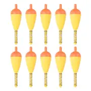 10pcs Fishing Float Bobbers Hard ABS Oval Stick Spring Slip Bobber Orange