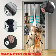 Magic Magnetic Door Mesh Net Black Fly Screen Mosquito Bug Curtain Hands Free AU