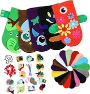 Felt Hand Puppet Kit DIY Puppet Making for Boys and Girls 1 Set Pompoms Eyes Craft Supplies