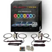 RGB LED Halo kit & IR Remote for 2007-2017 Jeep Wrangler Headlight & Fog Lights (for: Jeep)