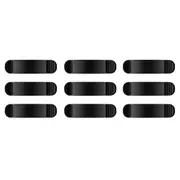 9pc Goobay 3-Slot Cable Management Clip Cord Holder Organiser Storage Black