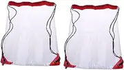 Healeved 2Pcs Transparent PVC Drawstring Backpack Beach Bag for Travel Shopping and Outdoor Activities Red Durable Storage