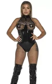 Body Black Vinyl With Openings Level de La Chest And Crotch