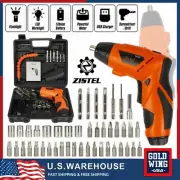 48IN1 Cordless Screwdriver 250RPM Electric Drill Set Power Drill Driver Tools US