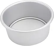 BEBEMOKO Round Baking Mold 5 Inch Cake Pan Loaf Tin Non-Stick Anodized Aluminum Cake Tins for Baking