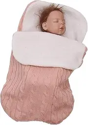 BaronHong Baby Swaddle Blanket Wrap Baby Sleeping Bag Kids Toddler Knit Blanket for 0-12 Month (Pink,68 * 38cm)