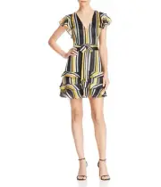 Parker Womens Elijah Striped Mini Dress, Multicoloured, 6