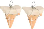 [KOMBIUDA] Shark Tooth Necklace Pendant Prehistoric Charm Beach Necklace Shark Tooth Charm Jewelry Making Supplies