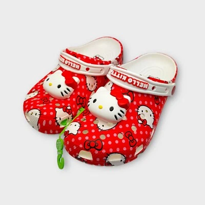 Crocs x Hello Kitty Red Classic Clogs Sandals Shoes Size M7 W9 New