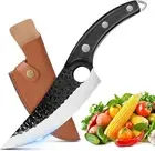 Viking Knife, Meet Cleaver Handmade Knife Hand Forged Boning Knife with Sheath