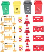 Vaguelly 1 Set Traffic Signs for Educational Pretend Play Traffic Barriers Miniature Road and Fences Safe and Learning Tools for Random Color