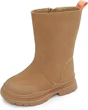 [COLLOKY] Toddler Boots for Girls - Fashionable, Durable & Lightweight Boots - Leather, Non-Slip Insoles - Stylish Footwear for Kids