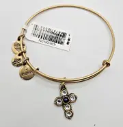 Alex and Ani Pearl Infusion Cross Russian Gold Bangle New W/ Tag