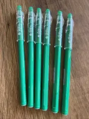 Pilot FRIXION STICK Erasable Rollerball, 0.7mm Nib, GREEN GEL INK ( PKT 6 PENS )