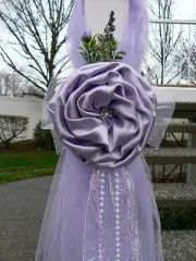 BREATHTAKING Lilac Chair Bows, Pew Bows, White, Lavender, Church Aisle decor,