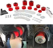 Upgraded Red Body Mount Bushing Set Kit Compatible with 1980-1998 Ford F150 F250 F350 2WD 4WD, Heavy Duty Polyurethane Body Cab Mounts Steel Sleeves and Hardware Replacement Kit 58PCS