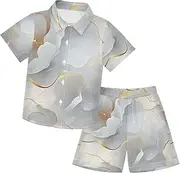 [Caihoyu] Big Boy Hawaiian Button Down T Shirt Shorts Set Toddler Boy Outfit Infant Little Boy Gift