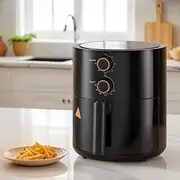 4L Air Fryer Black 1500W Oil Free Cooking Easy Clean Timer Non Stick
