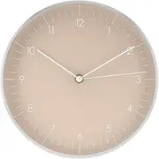 [LUUK LIFESTYLE] Modern quartz wall clock with silent movement, with second hand and Arabic numerals, legible digits, deco for living room, kitchen, bedroom, office, Nordic touch, cream I beige