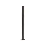 ProtectorAl 50 x 50 x 1000mm Black Aluminium Flanged Garden Fence Post With Cap