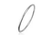 Rhodium F Silver 65mm 2.5'' Bangle Bracelet 4mm Solid Plain Womens Round Band