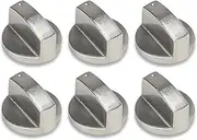 [Raheem] 6 Pcs Gas Stove Knob, 6mm Universal Cooker Knobs, Durable Metal Surface Switch Replacement Adapter Control Stove Adaptors Knobs for Kitchen Cooktops, Gas Stove Various Ovens