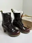 Dr. Martens Women's Darcie Heeled Biker Cherry Rub Off Lace Boots US 7