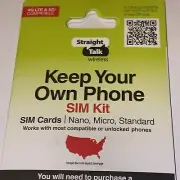 Sim Pin Straight Talk Nano SIM Card Cdma Bring Your Own Phone Kit New iPhone
