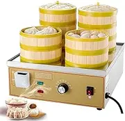 4/6 Hole Electric Steamed Bun Machine, Commercial Electric Steamer, Constant Temperature Setting 30-110°C, Independent Water Supply for Home Store Buffet Restaurant,4 Holes