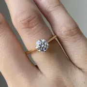 Round Cut 1.50 CT Moissanite Prong Setting Tulip Style Anniversary Ring 14k Gold