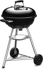 Weber 1221308 1221308 Barbecue Stove, Diameter 18.5 inches (47 cm), Charcoal, Camping, For 6 to 8 People, Includes Thermometer, Black, 18.5 inches (47 cm)