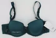 NWT Chantelle C16B60 "Every Curve" Balconette, T-Shirt Memory Foam Bra Green 32D