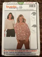 Burda 8664 UNCUT Sewing Pattern, Misses' Blouse, Size 8-18