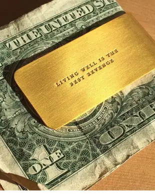 【UNA嚴選】美國品牌 IZOLA 黃銅金屬鈔票夾 隨身個性零錢紙幣鈔票夾 紳士禮品