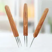 3 Pcs Bamboo Crochet Circular Knitting Needle Carbonized Needles Single Pointed
