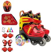 Kids Roller Skates - Roller Skates for Beginners, Roller Skates for Kids | Roller Skates for Girls and (3-8 Years) with Luminous Wheels, Adjustable Outdoor Roller Skates for Kids