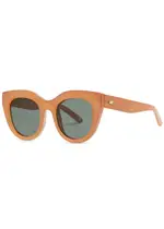 LE Specs Air Heart Round Cat-eye Sunglasses - Brown Light ONE SIZE