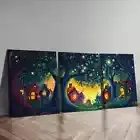 3pcs Art Deco Modern Forest Scene Wall Art Canvas Unframed/Framed