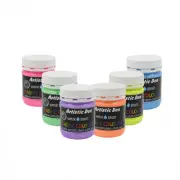 6 x 250ml UV Neon Pearlescence Fabric Paint with Free Blacklight